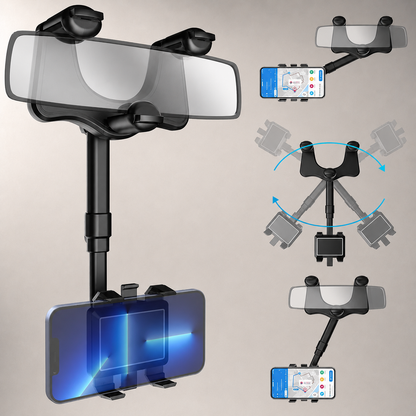 360° Rearview Mirror Phone Holder