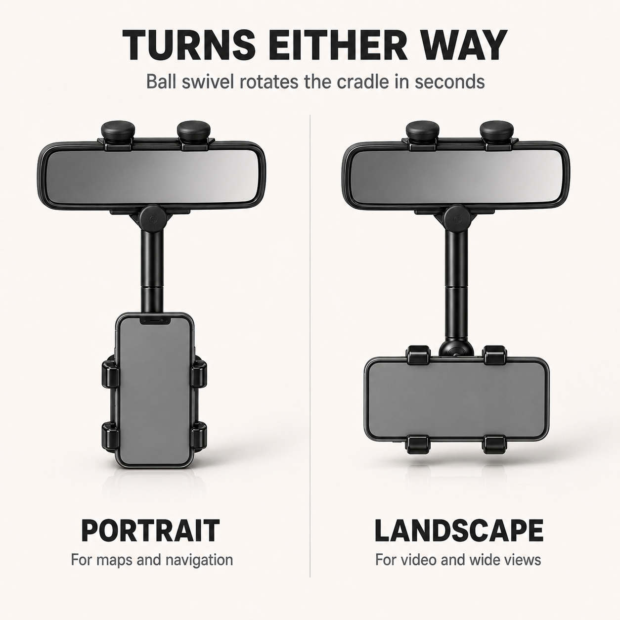 360° Rearview Mirror Phone Holder