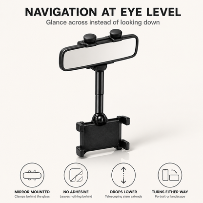 360° Rearview Mirror Phone Holder