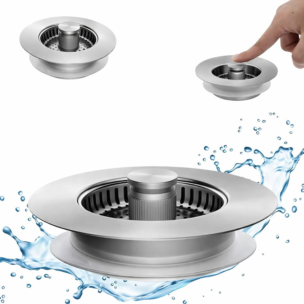 Upgraded 3-in-1 Sink Drain Strainer & Stopper