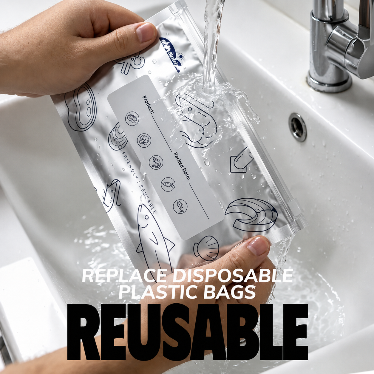 Reusable Aluminum Foil Sealable Food Storage Bags