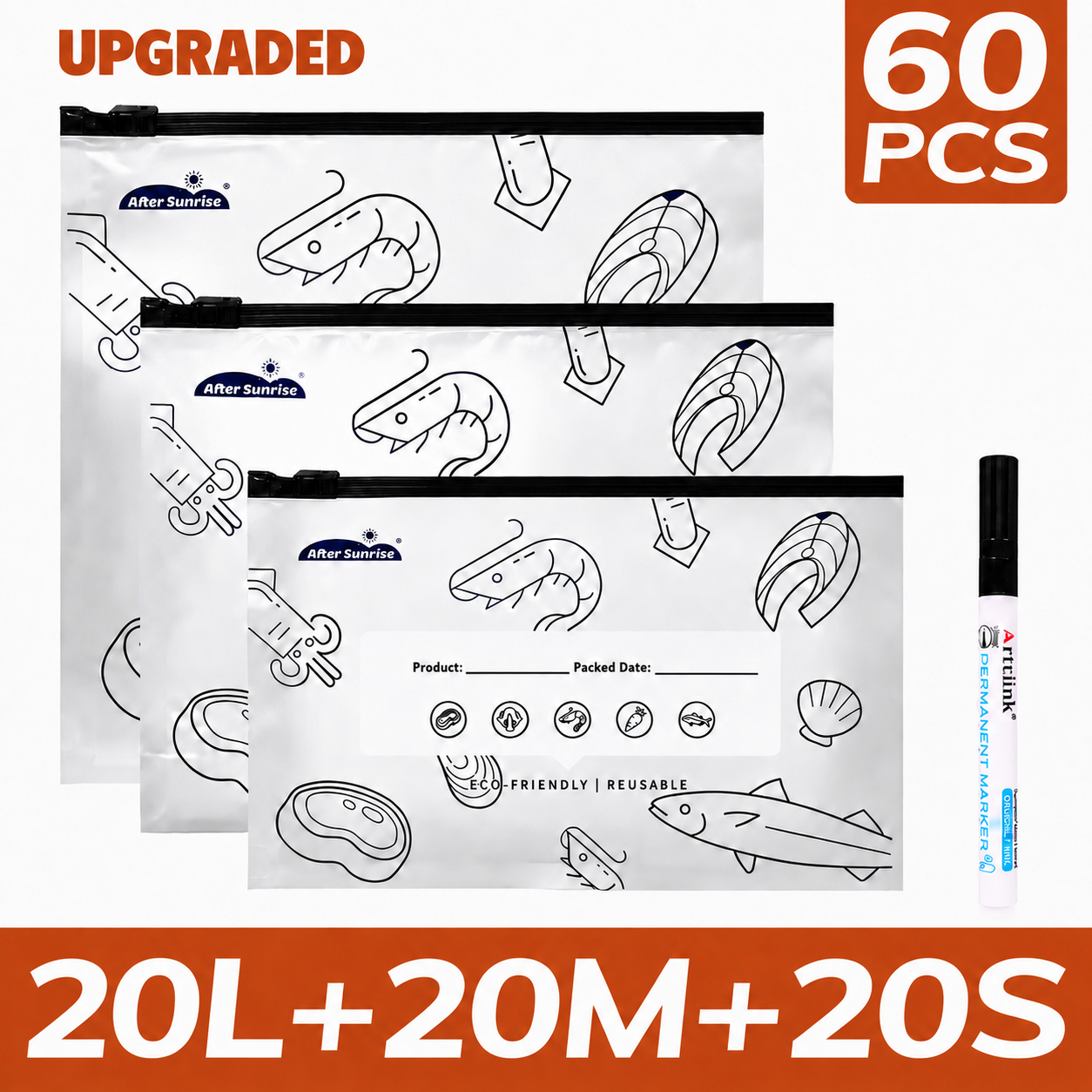 Reusable Aluminum Foil Sealable Food Storage Bags