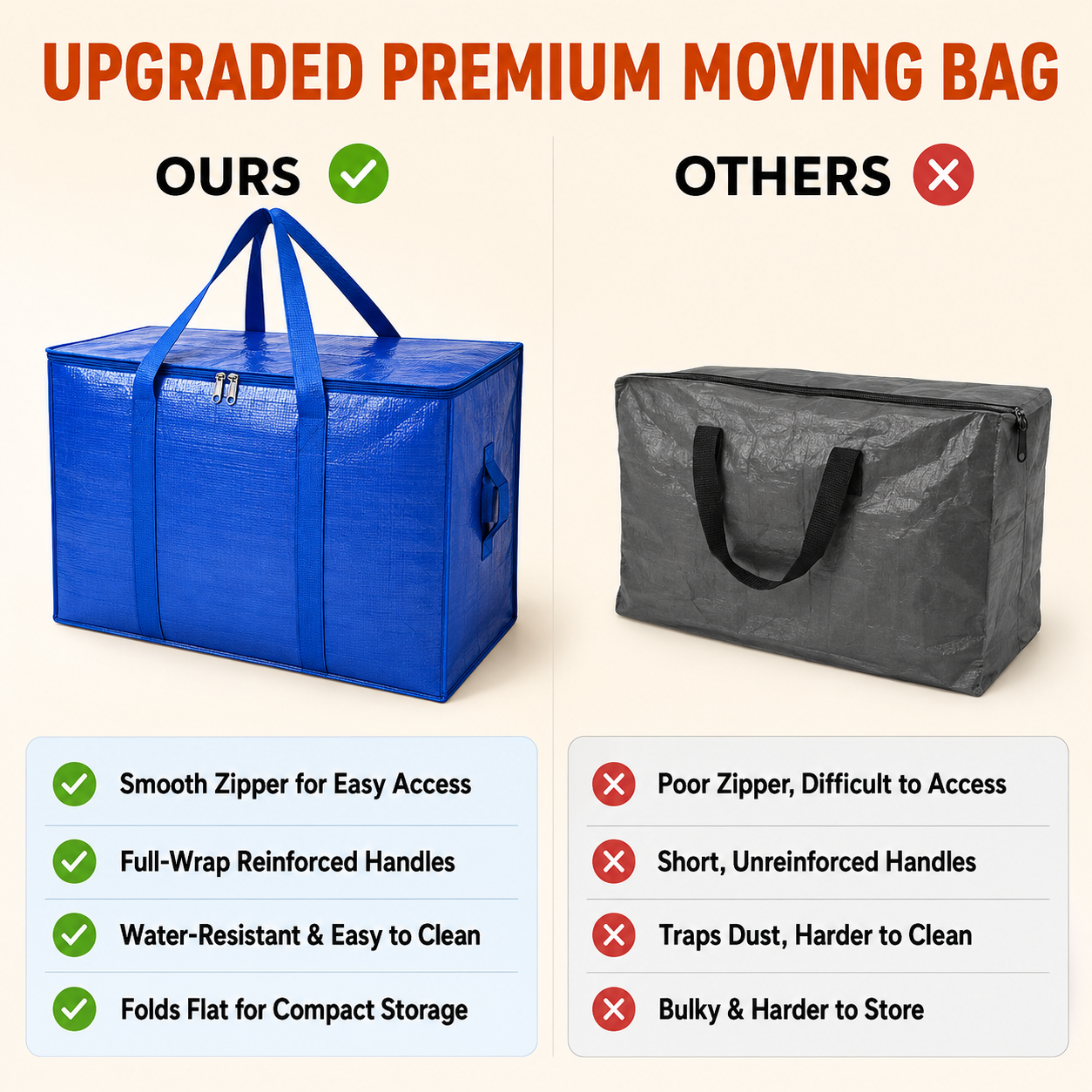 Heavy Duty XXL Moving Bag With Wrap-Around Handles
