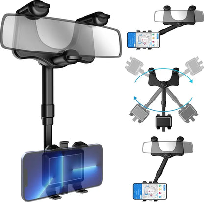 360° Rearview Mirror Phone Holder