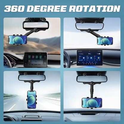 360° Rearview Mirror Phone Holder