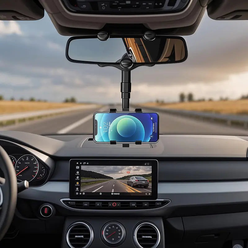 360° Rearview Mirror Phone Holder