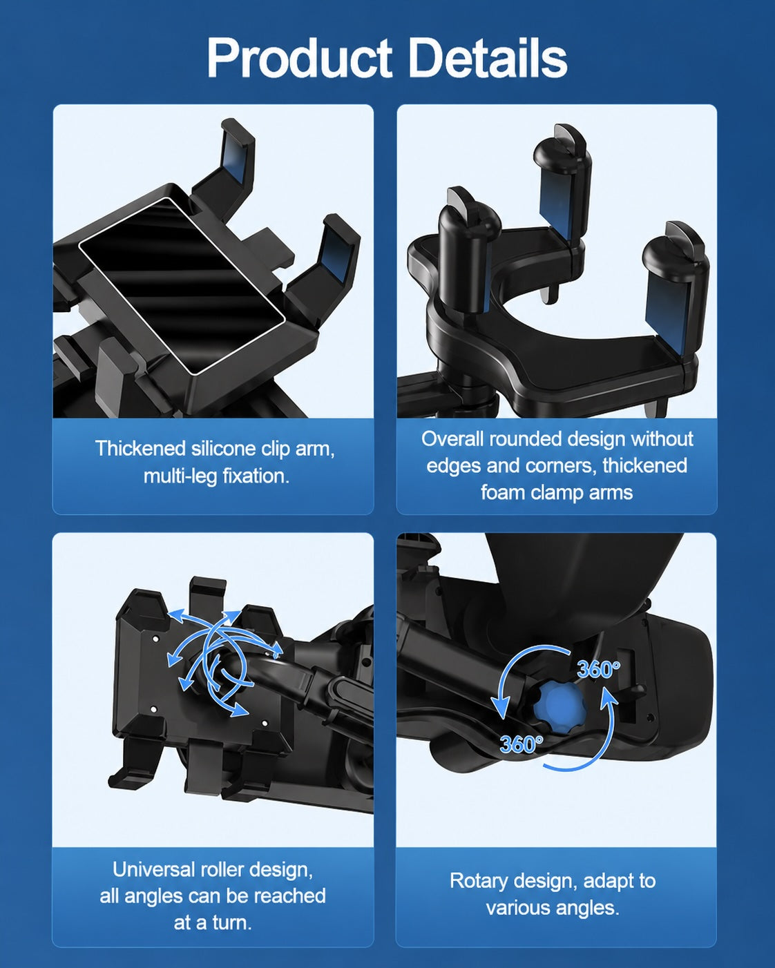 360° Rearview Mirror Phone Holder