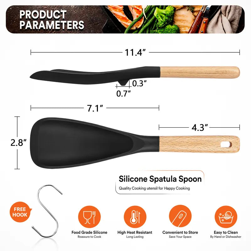Premium Multi-Functional Silicone Cooking Spoon & Spatula