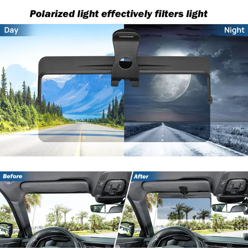 Universal Anti-Glare Polarized Sun Visor Extender